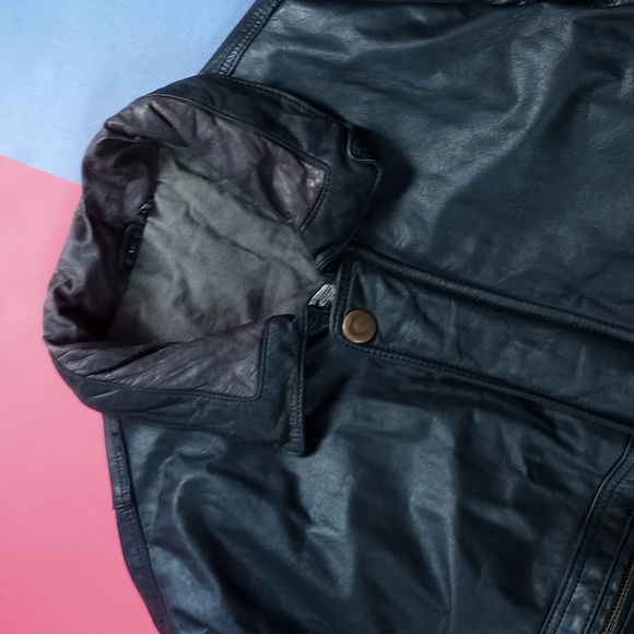 RARE Vintage Arctic Life Thick Leather Aviator Biker Jacket Dinno Gallucci - Picture 6 of 14